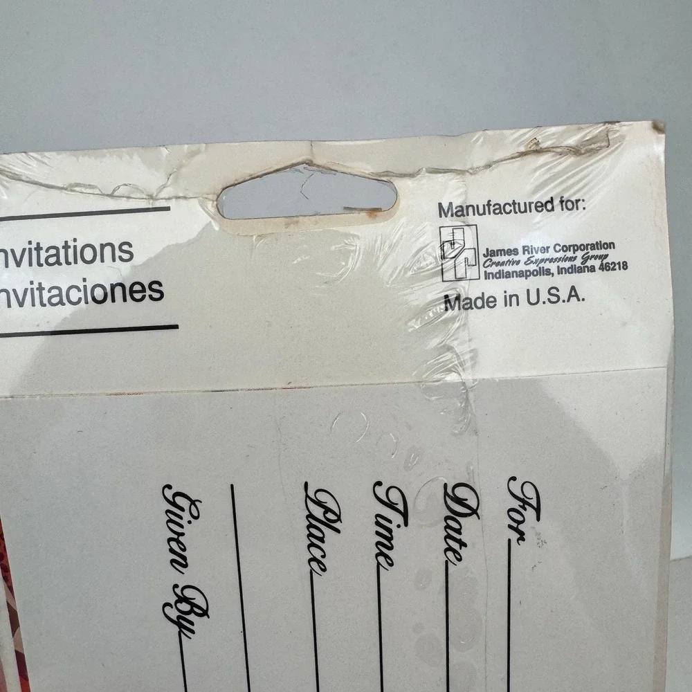 Vtg Package of 8 An Invitation‎ Greeting Card Fall Autumn Party Invite Sealed